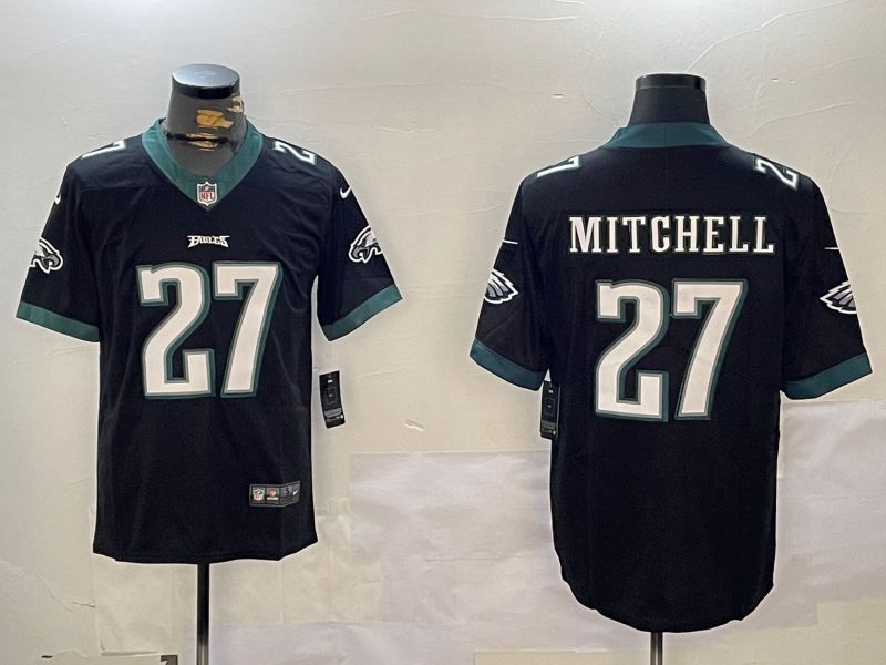 Men Philadelphia Eagles #27 Mitchell Black 2024 Nike Vapor Limited NFL Jersey style 2